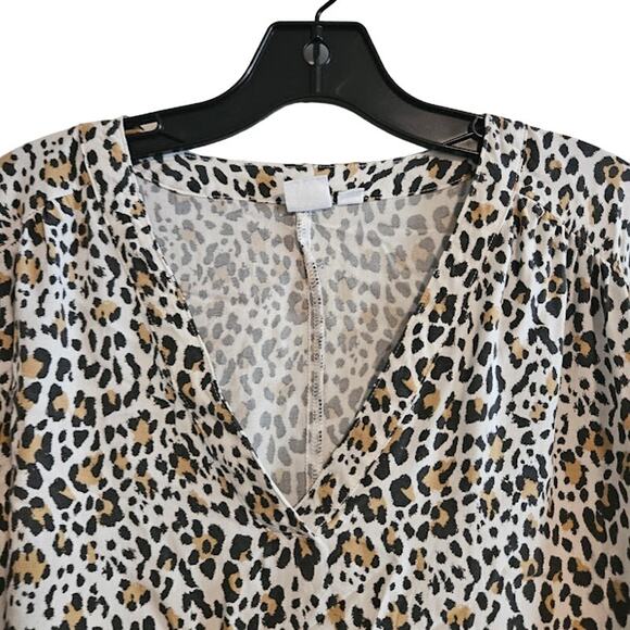 Large Gap Cheetah print cap sleeve tunic blouse short sleeve - Picture 3 of 5